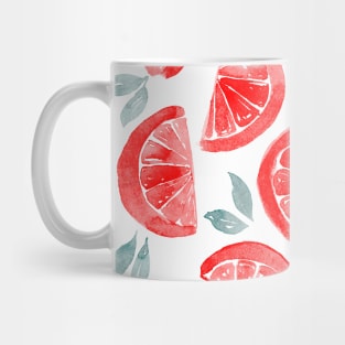 Watercolor grapefruit - dusty orange and teal Mug